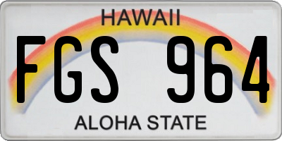 HI license plate FGS964