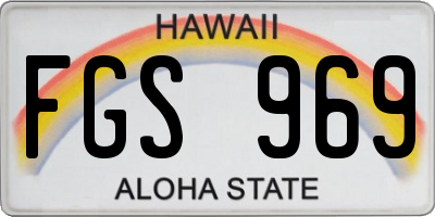 HI license plate FGS969