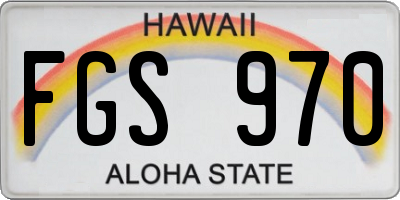 HI license plate FGS970