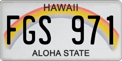 HI license plate FGS971