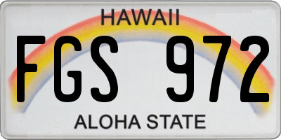 HI license plate FGS972
