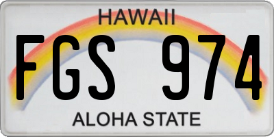 HI license plate FGS974