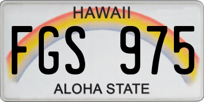 HI license plate FGS975