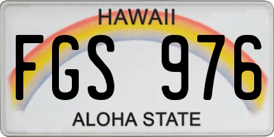 HI license plate FGS976