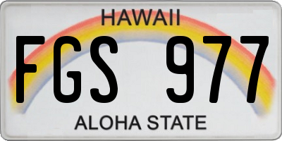HI license plate FGS977