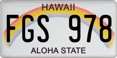 HI license plate FGS978
