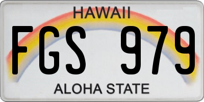 HI license plate FGS979