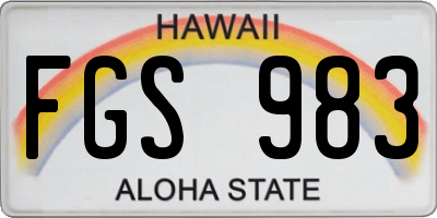 HI license plate FGS983
