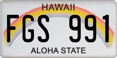 HI license plate FGS991