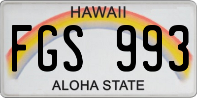 HI license plate FGS993