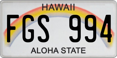 HI license plate FGS994
