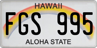 HI license plate FGS995