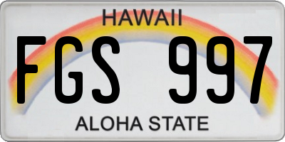 HI license plate FGS997
