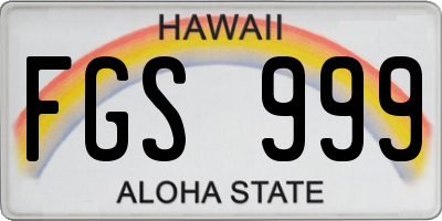 HI license plate FGS999