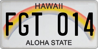HI license plate FGT014