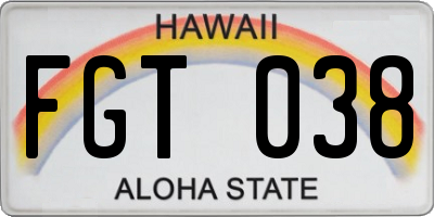 HI license plate FGT038