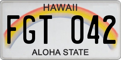HI license plate FGT042