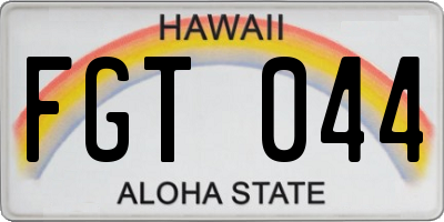 HI license plate FGT044