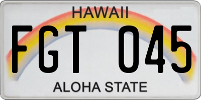 HI license plate FGT045
