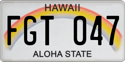 HI license plate FGT047