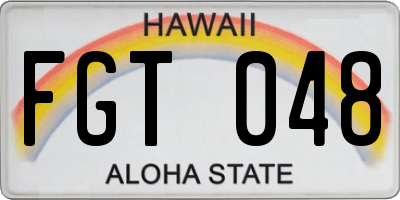 HI license plate FGT048