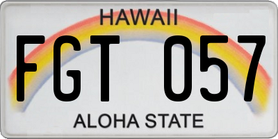 HI license plate FGT057