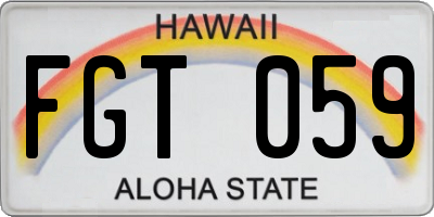 HI license plate FGT059