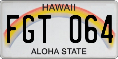 HI license plate FGT064