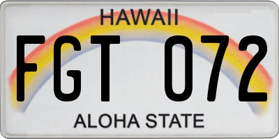 HI license plate FGT072