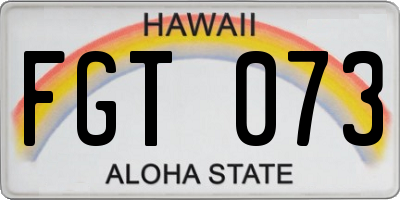 HI license plate FGT073