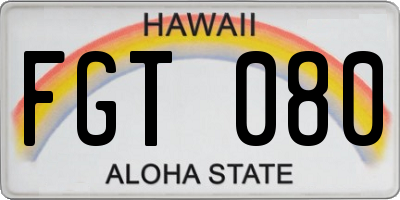 HI license plate FGT080