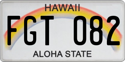 HI license plate FGT082
