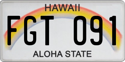 HI license plate FGT091