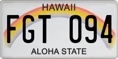 HI license plate FGT094