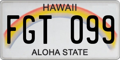 HI license plate FGT099
