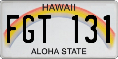 HI license plate FGT131