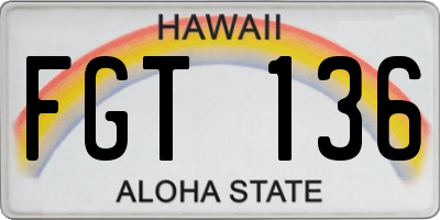 HI license plate FGT136