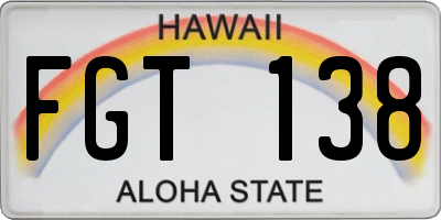 HI license plate FGT138