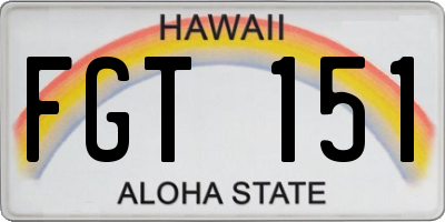 HI license plate FGT151