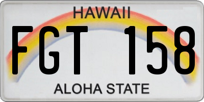 HI license plate FGT158