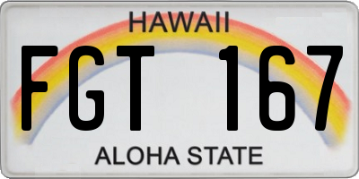 HI license plate FGT167