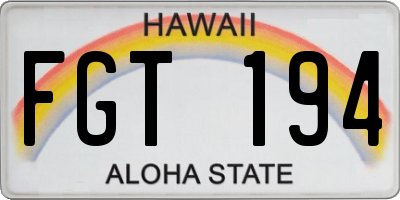 HI license plate FGT194