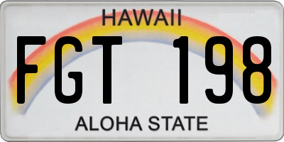 HI license plate FGT198