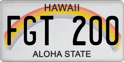 HI license plate FGT200