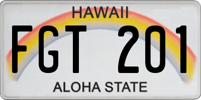 HI license plate FGT201