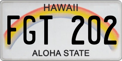 HI license plate FGT202