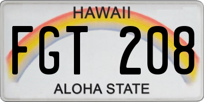 HI license plate FGT208