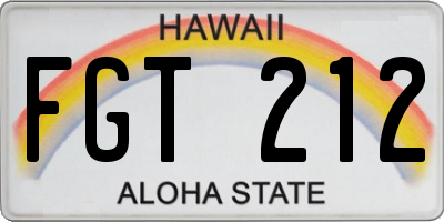 HI license plate FGT212