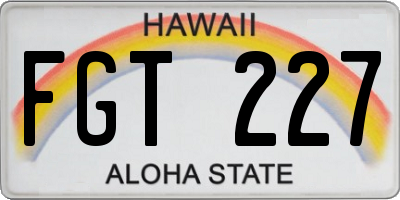 HI license plate FGT227