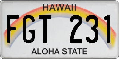 HI license plate FGT231